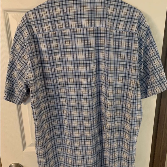 Blue plaid Peter millar button down shirt short sleeve - Picture 2 of 3